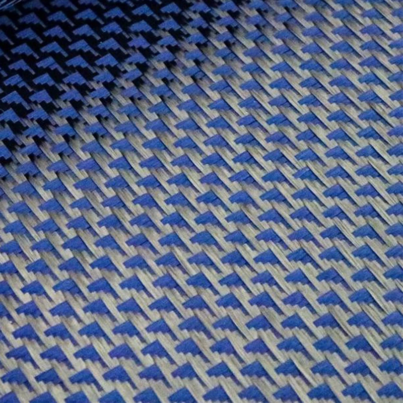 Kafu Kevlar carbon blue aramid fiber blended woven fabric aircraft jacquard pattern parts modified DIY surface decorative fabric