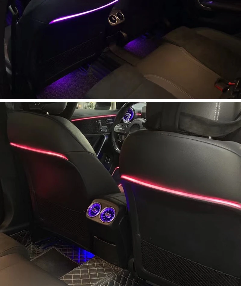 For Mercedes-Benz W177 W118 W247 A B Class GLA GLB CLA 64 Color Car Refit LED Ambient Light Air Vents Nozzle 4D Tweeter Speaker