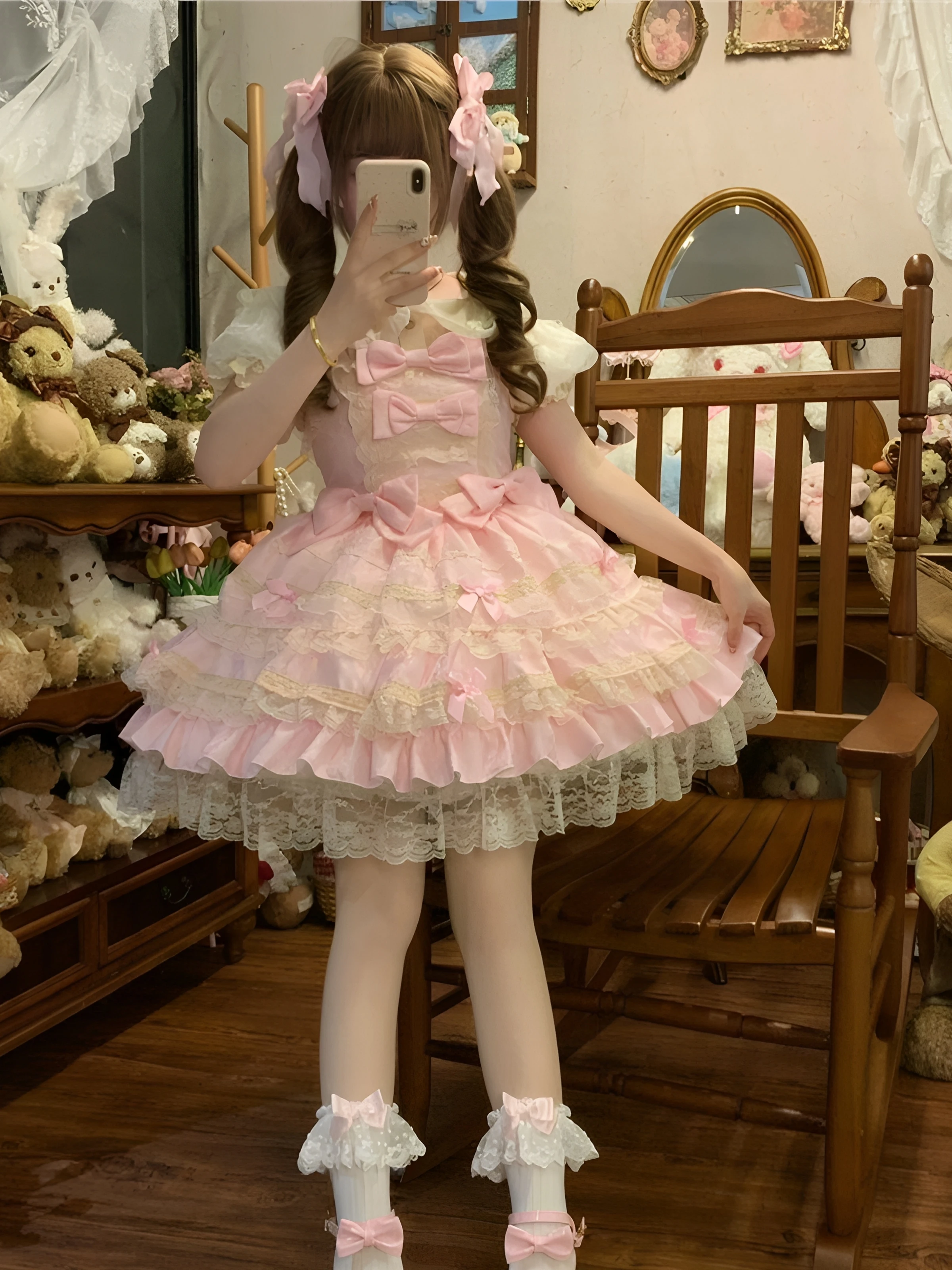 Angel Wing Original Design Lolita Dress Doll Sensation Strapless Summer Skirt JSK Women's Puffy Skirt Ready Stock All Scenarios