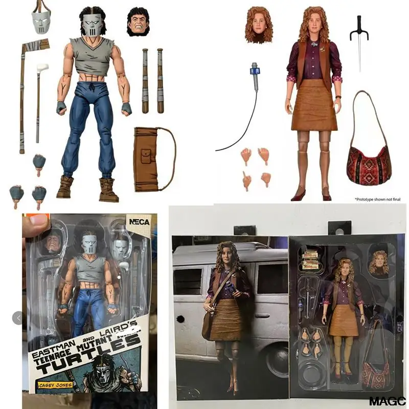 NECA السلاحف الشكل الكلاسيكي فيلم فيلم 1990 أبريل أونيل كيسي جونز إيستمان وليرد سلاحف ألعاب شخصيات الحركة #1