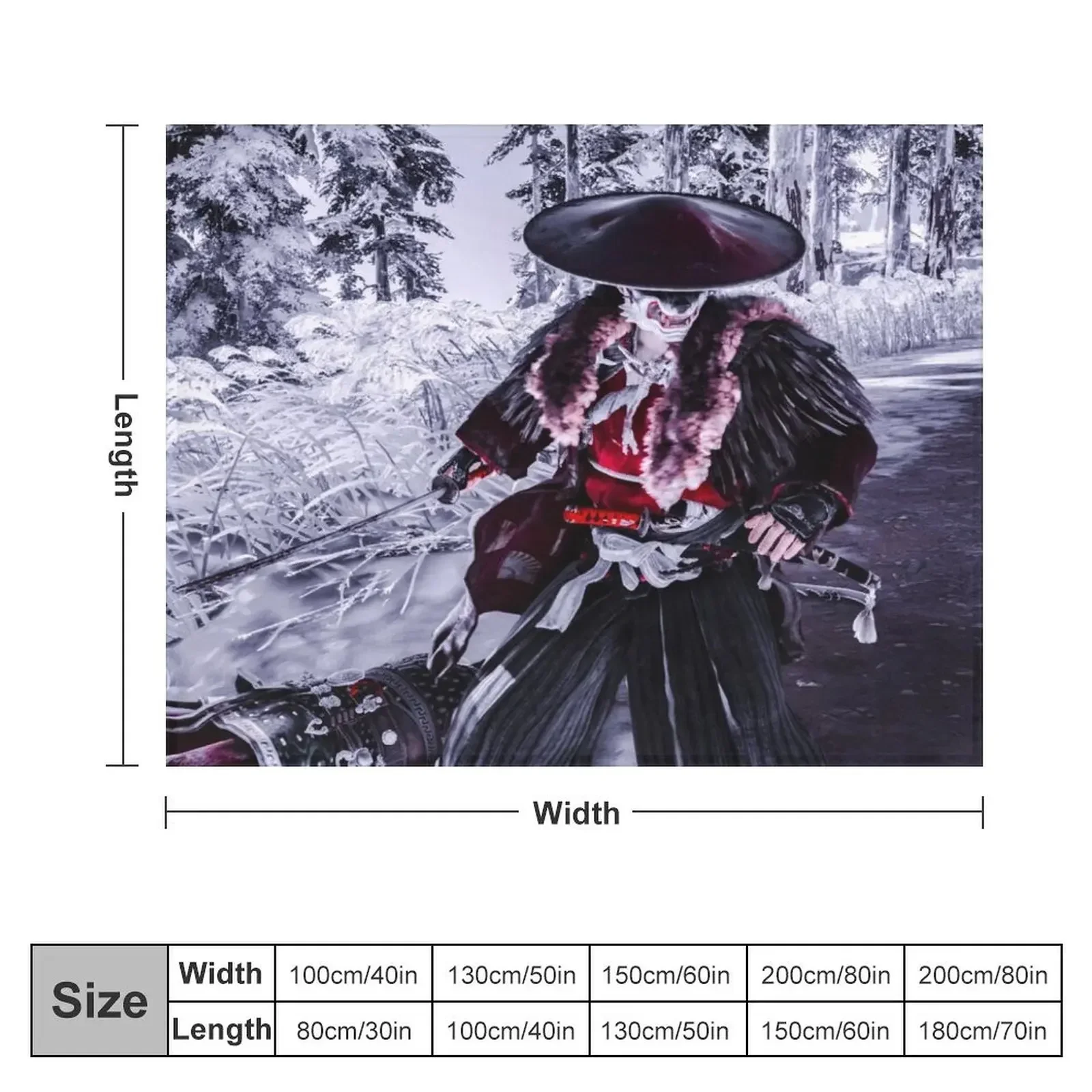 The Werewolf Ronin Throw Blanket Flannel Fabric Moving Personalized Gift anime Blankets