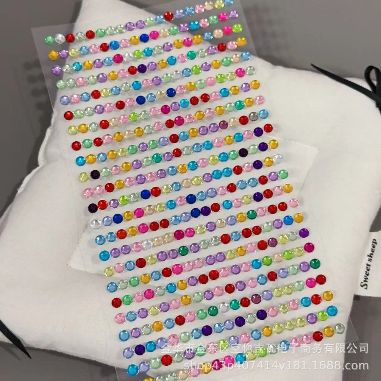 Silver Rhinestone Chain Stickers Self Adhesive Long Strip Gems for DIY Support Sign Decoration Colorful Trim Bulk