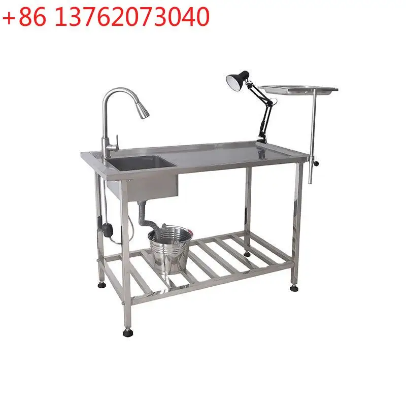 

Новый стол для мытья домашних животных, рабочий стол из нержавеющей стали, косметический стол