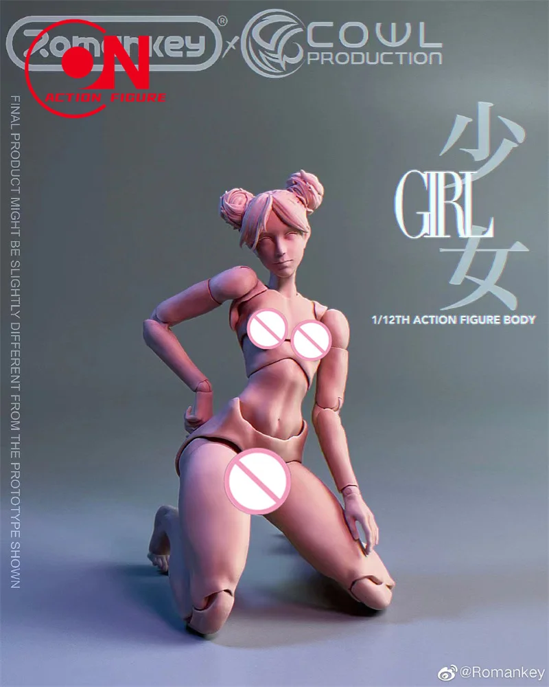 Original segunda edição romano x cowl 1/12 super flexível menina conjunta corpo 15.8cm soldado feminino figura de ação boneca corpo feminino