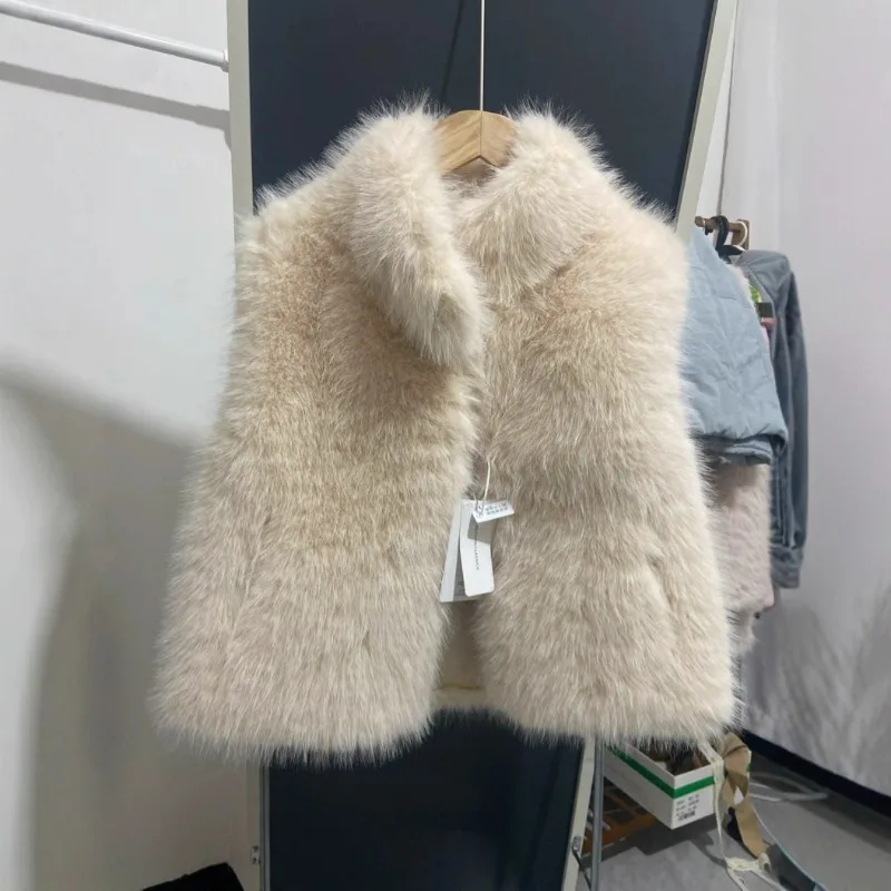 Mao Mao Vest Women's Short Style New Korean Version Popular Environmentally Friendly Cashmere Vest Imitation Fur Jacket Fashion