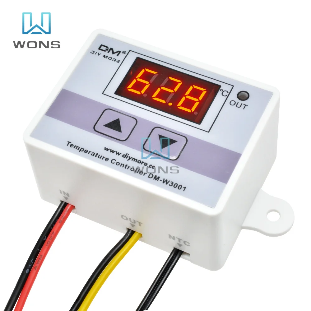 XH-W3001 AC 110V 220V Temperature Controller Digital LED Thermometer Thermo Controller Switch Probe Max 10A NTC10K W3001