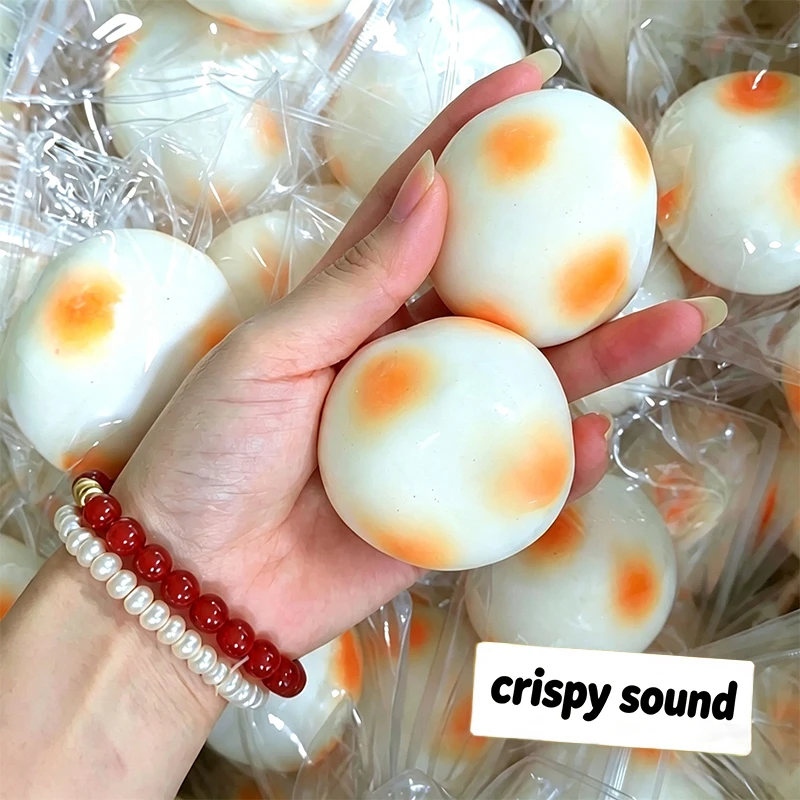 Crunchy Squishy Rice Cake Crispy Sound Handmade Ball Squeeze Toy Round Blocks Filled Decompression Fidget Toy Gifts for Adult