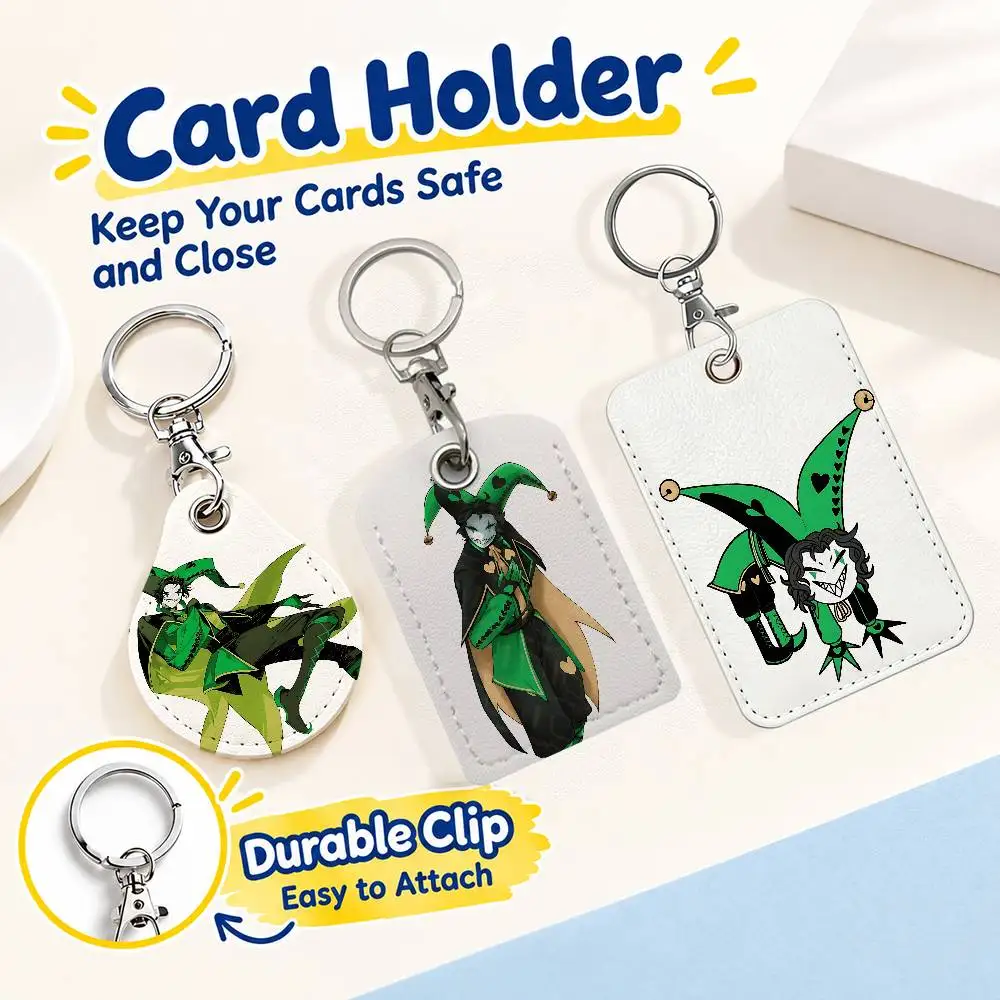 FOR Harlequin The Freak Circus Card Holder Men And Womenn Universal Antirust Keychain Learther Access Drop Key Tag Ring