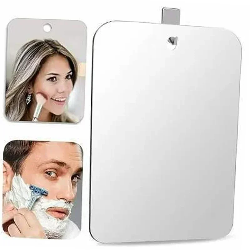 

Acrylic Anti fog Mirror Portable Travel Bathroom Accessories With Wall Suction Shower Mirror Women Makeup Man Shaving