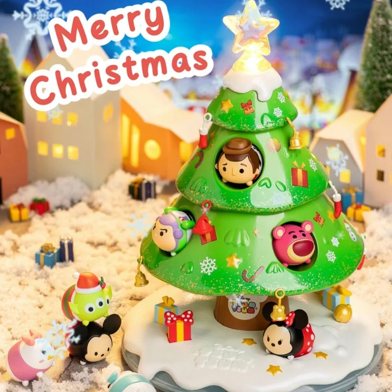 Disney Navidad estrella de los deseos hecha a mano 22cm caja de regalo Toy Story tosmo pino árbol de Navidad Diy adorno de escritorio juguete Xmans regalo