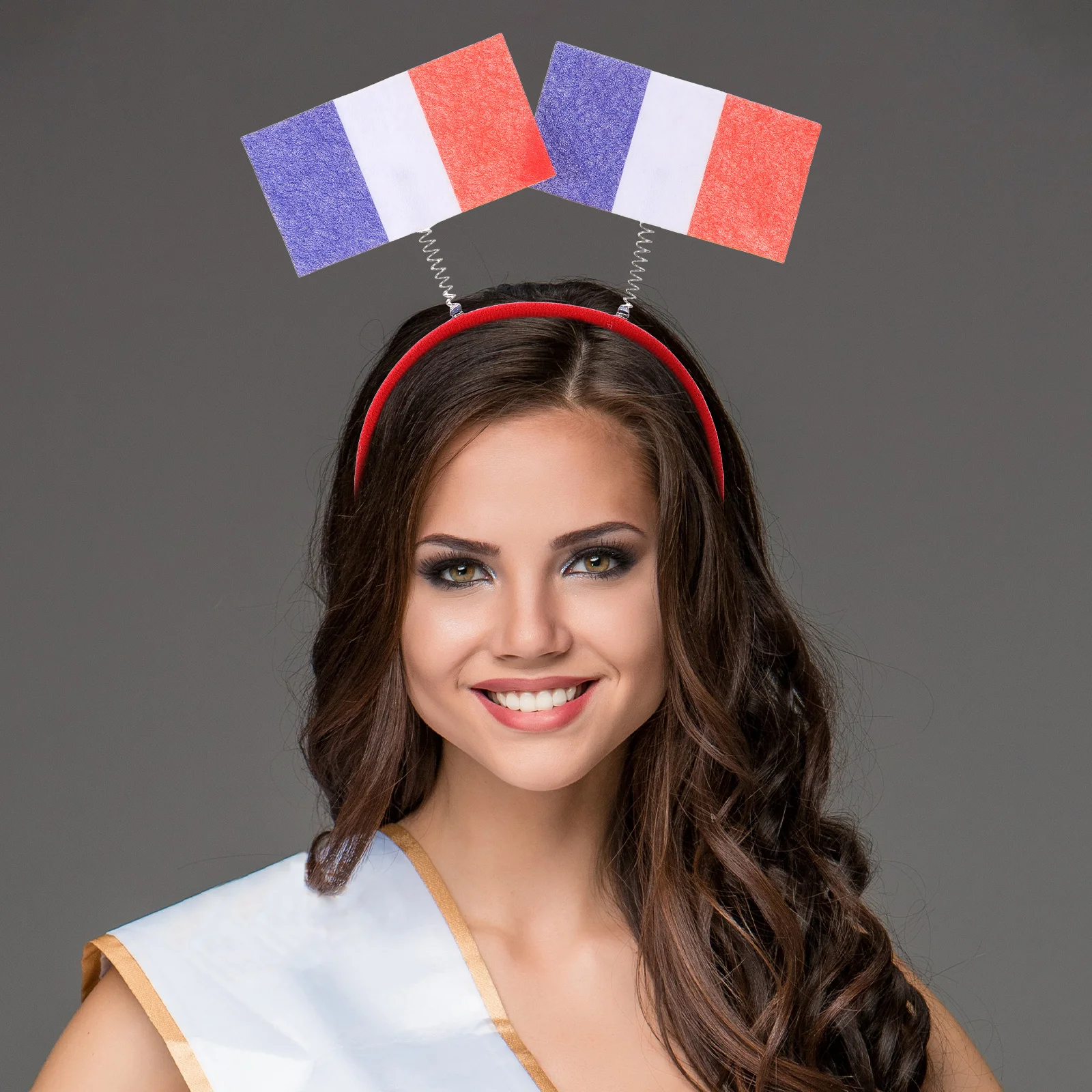 

French Flag Pattern Headband Soft Comfortable Wear for Parties Competitions Festivals Photo Props National Flag Headband Party