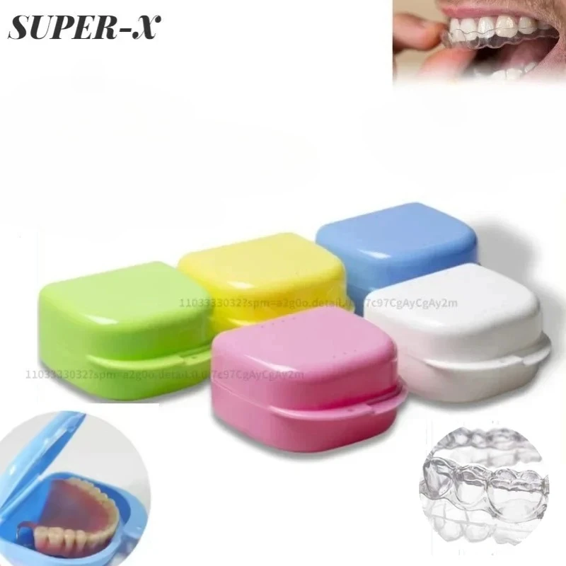 

50PCS New Dental Retainer Denture Cleaning and Storage Container Dental Box, Denture Box Oral Storage Box Dental Supplies