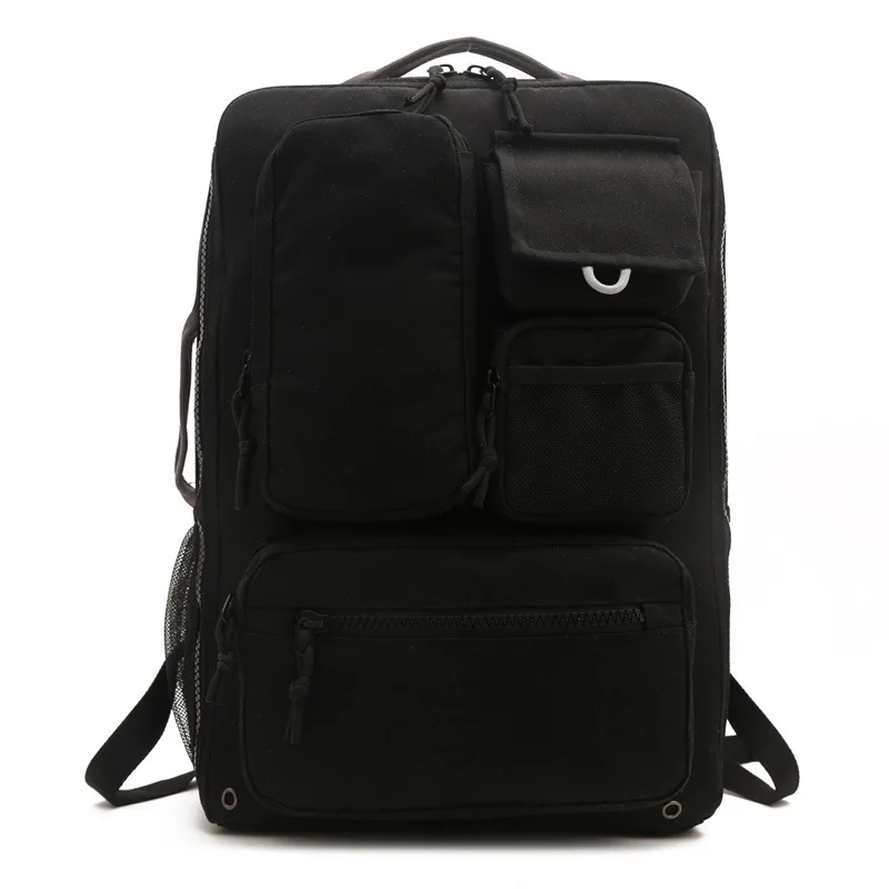 حقيبة ظهر للرجال بلون سادة للاستخدام الخارجي، حقيبة سفر للكمبيوتر المحمول متعددة الوظائف، حقيبة كتف رياضية ذات سعة كبيرة #5