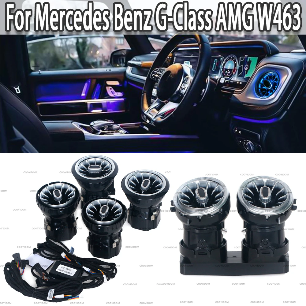 8/64Color Car LED Ambient Light For Mercedes Benz G-Class AMG W463 W464 G63 G550 G500 Turbine Air Outlet Vent Accessories