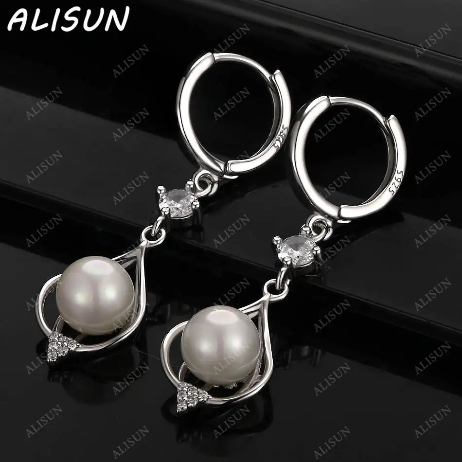 

ALISUN 925 Sterling Silver Zircon Pearls Earrings Drop Earrings For Women Creativity Gifts Street All-match Party And Daily Wear