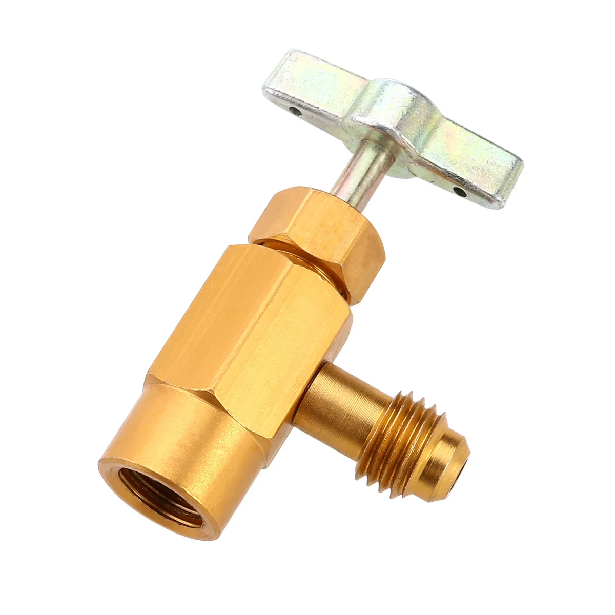 

Refrigerant Can Tap Valve Tool For R-134A Cans 1/2'' Thread Self-Sealing Dispensing Adapter Heavy Duty Ac Puncture Tool