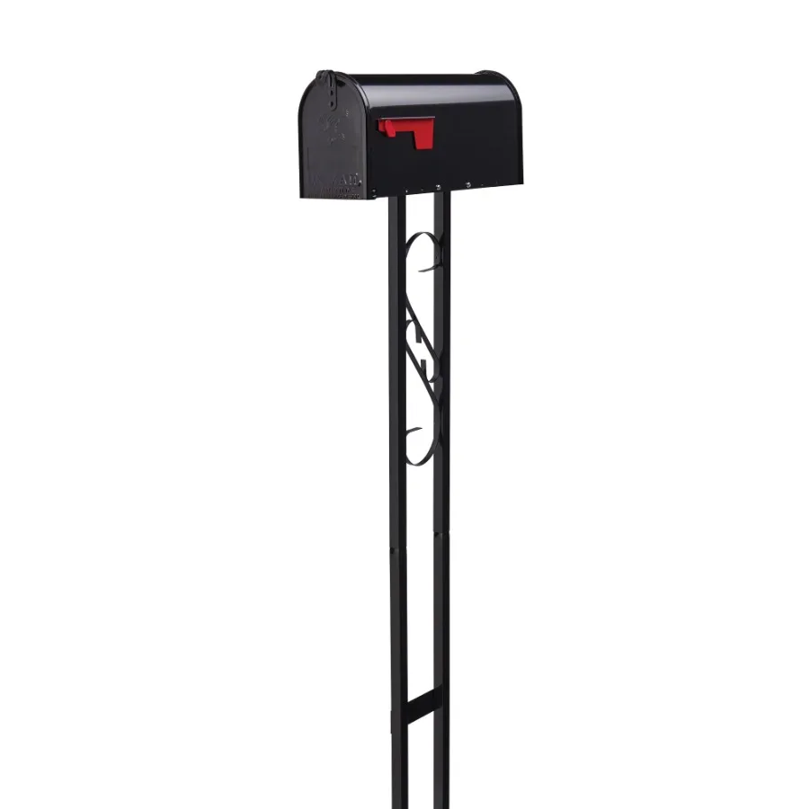 

Mailbox To Go with Post Kit Galvanized Steel Medium Mailbox in Black for Outdoor Use, Rust-Resistant, Easy Assembly, Weatherpro
