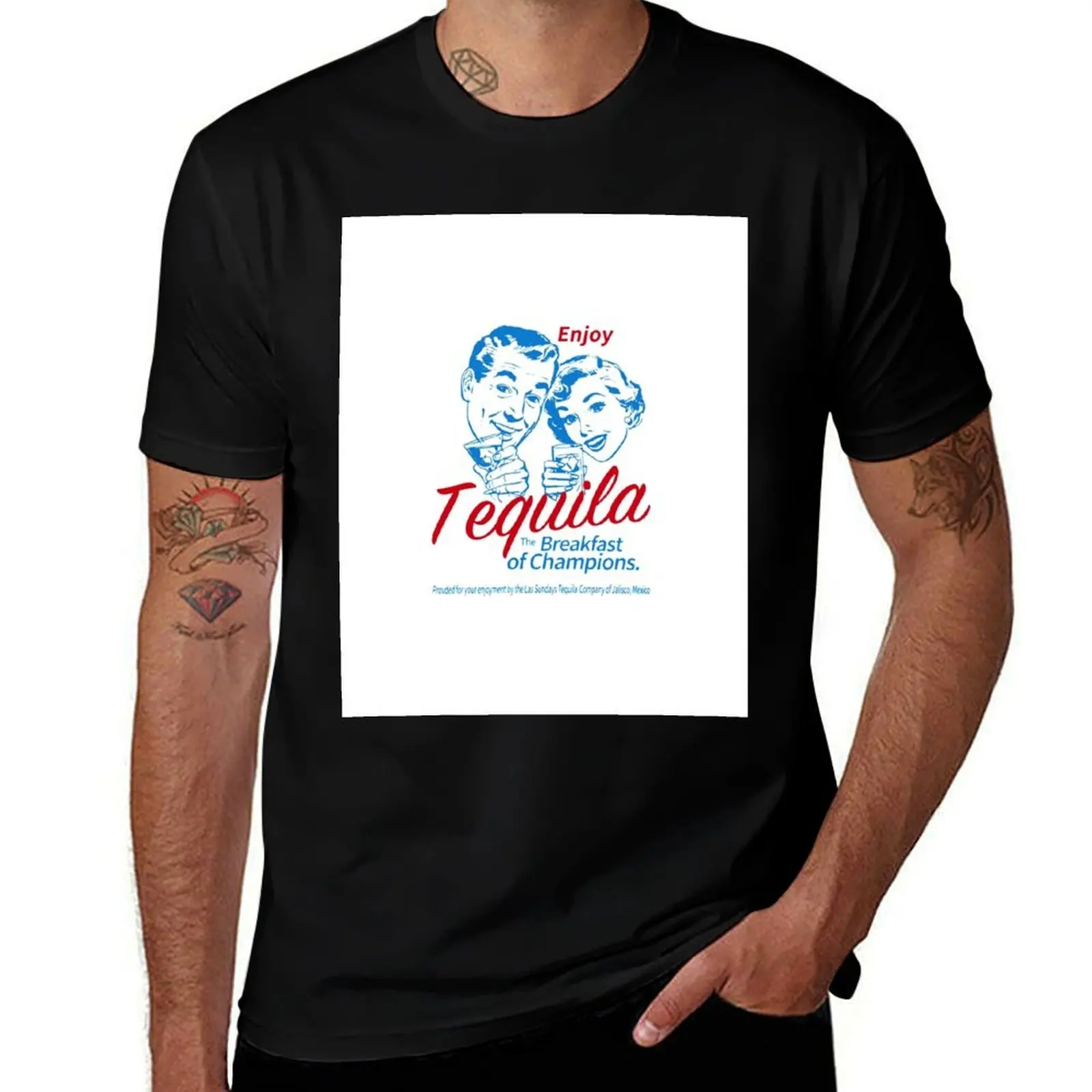 

Enjoy Tequila The Breakfast Of Champions T-Shirt man t shirts graphic t shirts for man cotton T-shirt