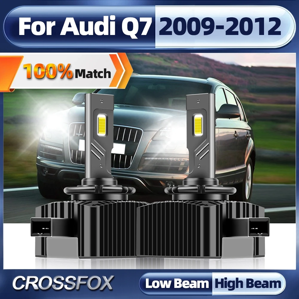 2Pcs D3S LED Lights Car Headlight 120W Auto Lamps Turbo LED Bulbs 60000LM 6000K Plug&Play For Audi Q7 2009 2010 2011 2012