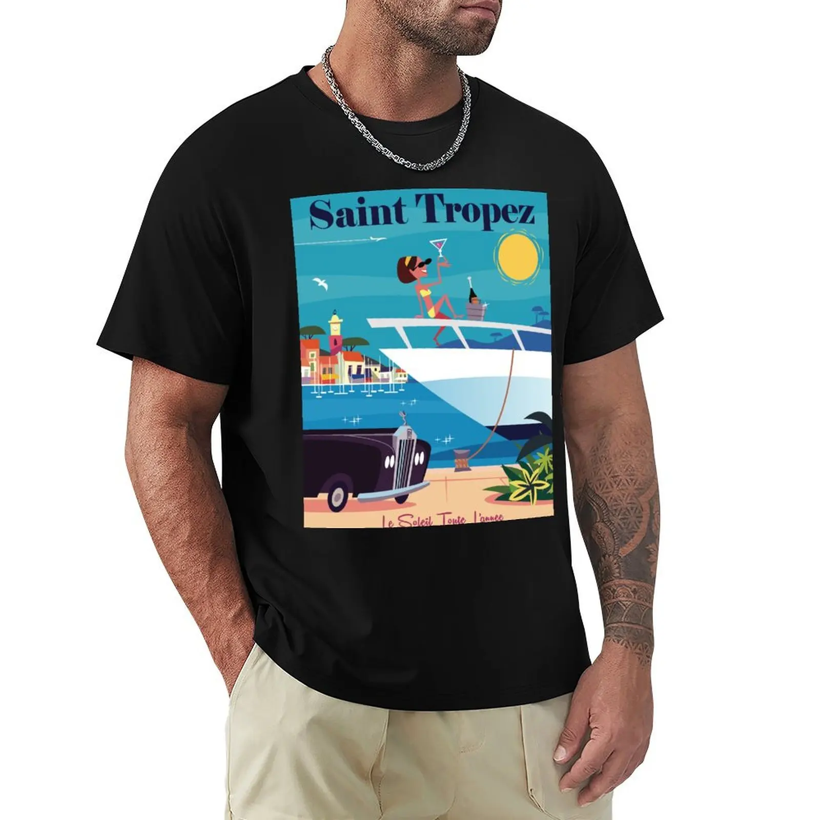 

Saint Tropez poster T-Shirt for a boy shirts graphic tee heavyweights oversized t shirts for men