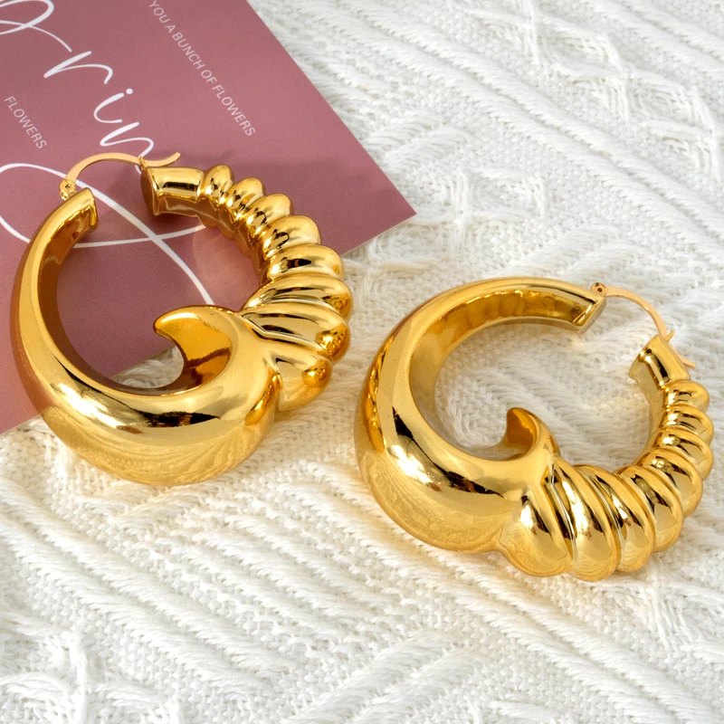 ZEADear Jewelry Simple Big Hoop Earrings for Women Copper Gold Plated Drop Jewellery Trendy Personality Wedding Party Girls Gift