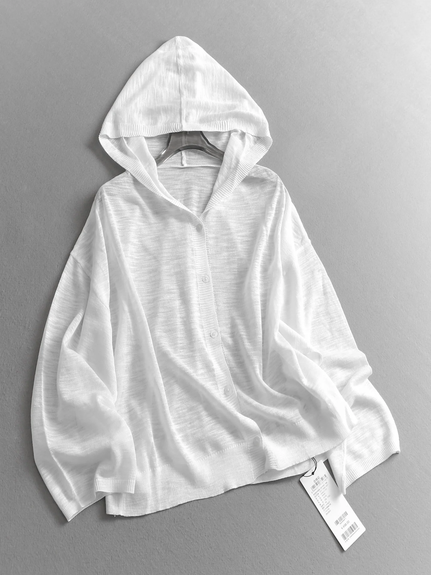 

Lightweight Breathable Long Sleeve Loose Women's Knitted Sun Protection Clothing Casual Style Air Conditioning Cover up T329