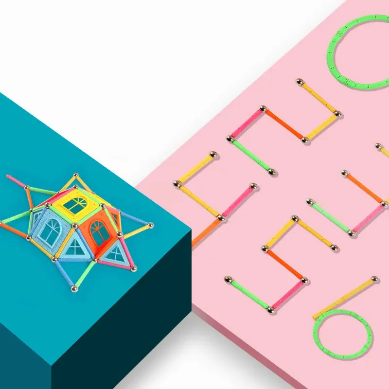 58 مللي متر العصي المغناطيسية اللبنات مجموعة ألعاب تعليمية للأطفال لعبة الطوب المغناطيسي هدية #3