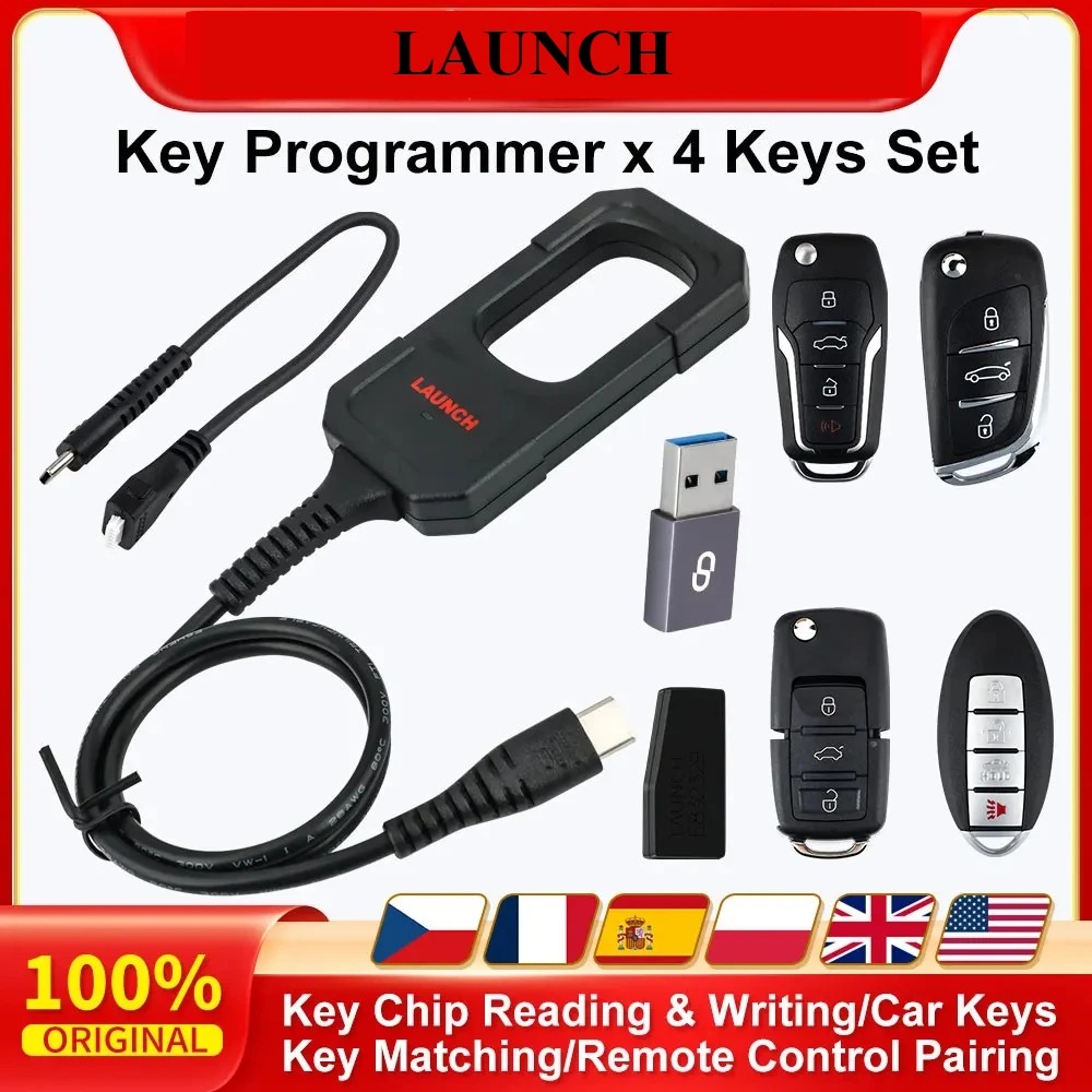 LAUNCH X-431 Car Key Programmer X 4 Keys Set Key Chip Work With X431 PAD V 5 IMMO ELITE IMMO PLUS PRO3 ACE PRO TT PRO3S+ELITE