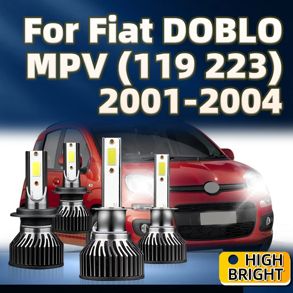 

4PCs Car Headlight H7 H1 30000LM LED Bulbs Lamps Kit 6000K For Fiat DOBLO MPV (119 223) 2001 2002 2003 2004