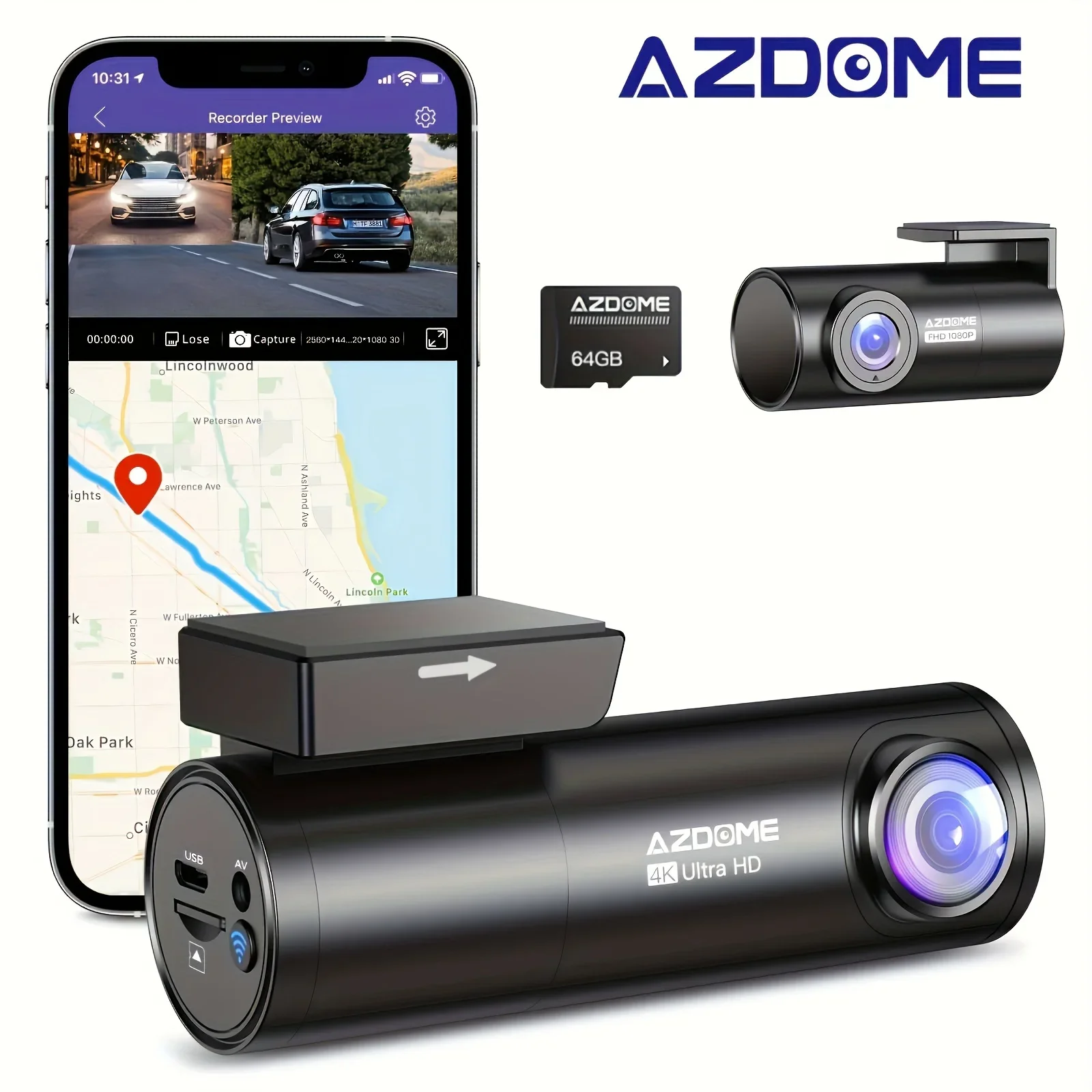 

High Definition M300S 4K Dual Dash Cam with Wide Angle 170° Front & Rear Live Recording. Equipped with 5G WiFi & GPS for seamle