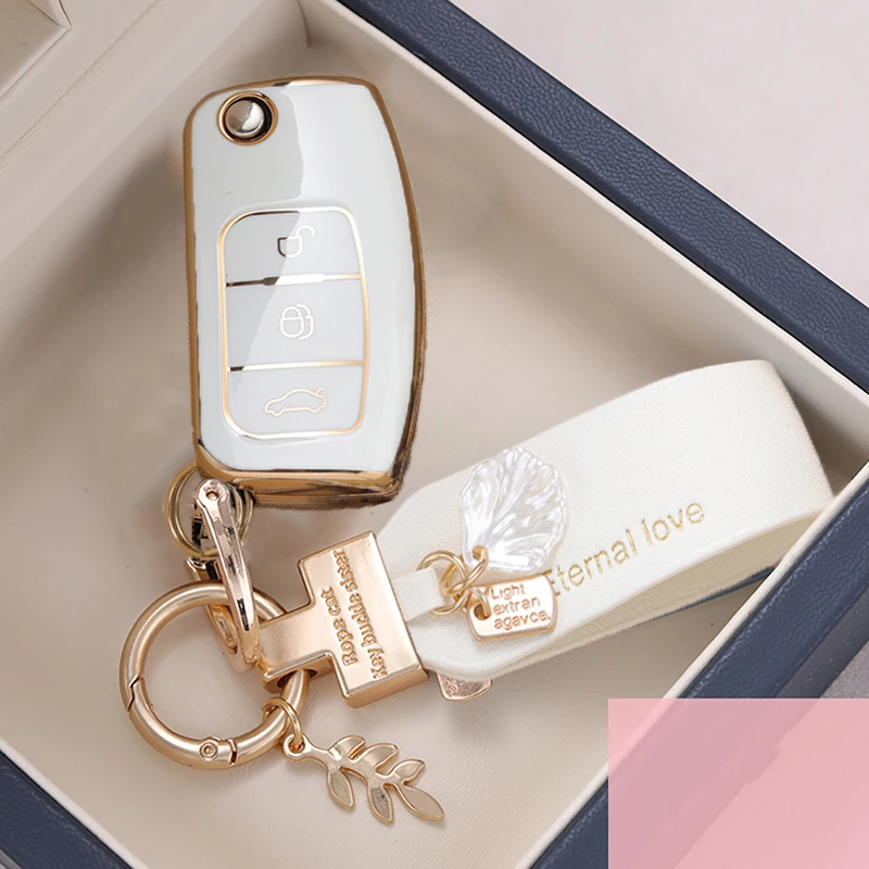 New TPU Car Key Cover Case For Ford Fiesta Focus 2 Ecosport Kuga Escape Falcon B-Max C-Max Eco Sport Galaxy 3 Button Accessories