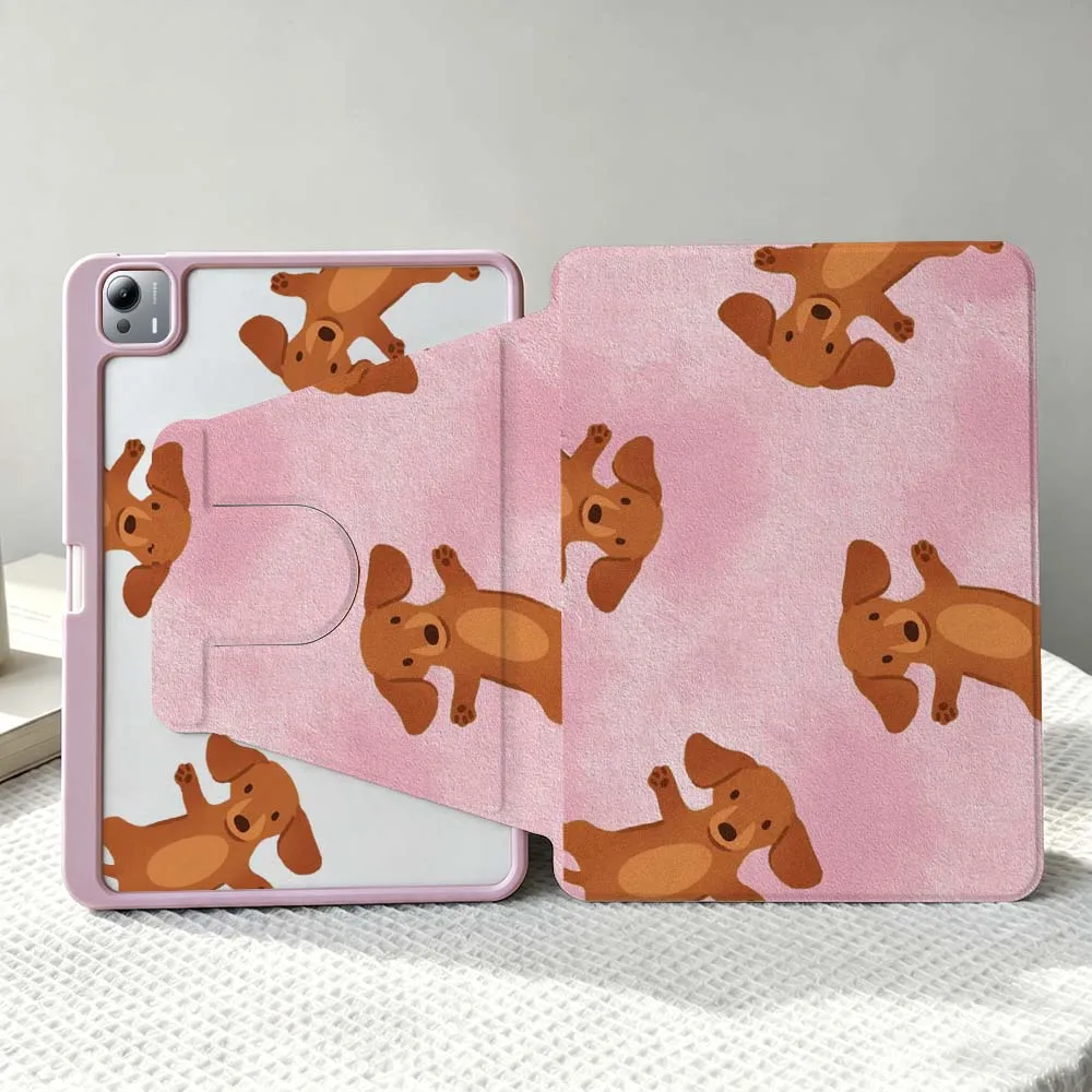 Fun Dog Patterns Soft For Xiaomi Mi Redmi Poco Pad 8 7 7S 6 6S 5 SE Pro Ultra 360° Rotation Stylus Storage Tablet Case