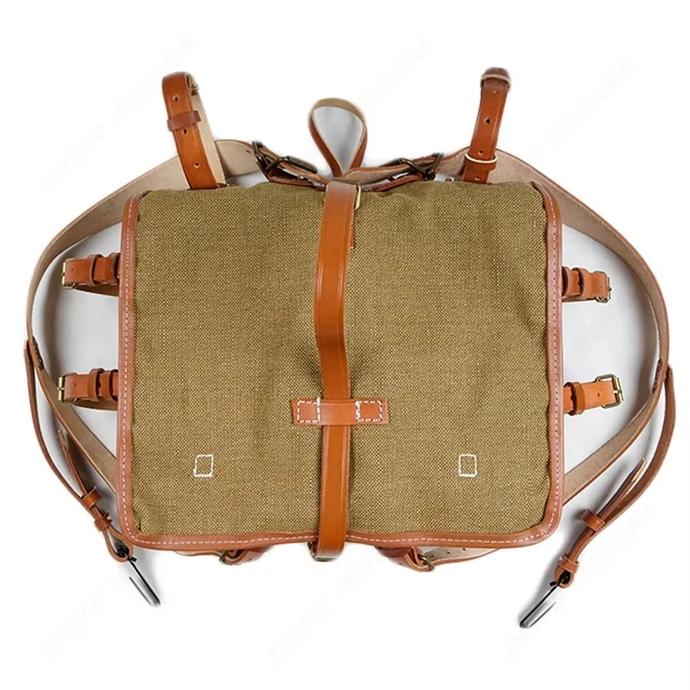 

Replica WWII WW2 Chinese army KMT combat field Linen Backpack Leather bag