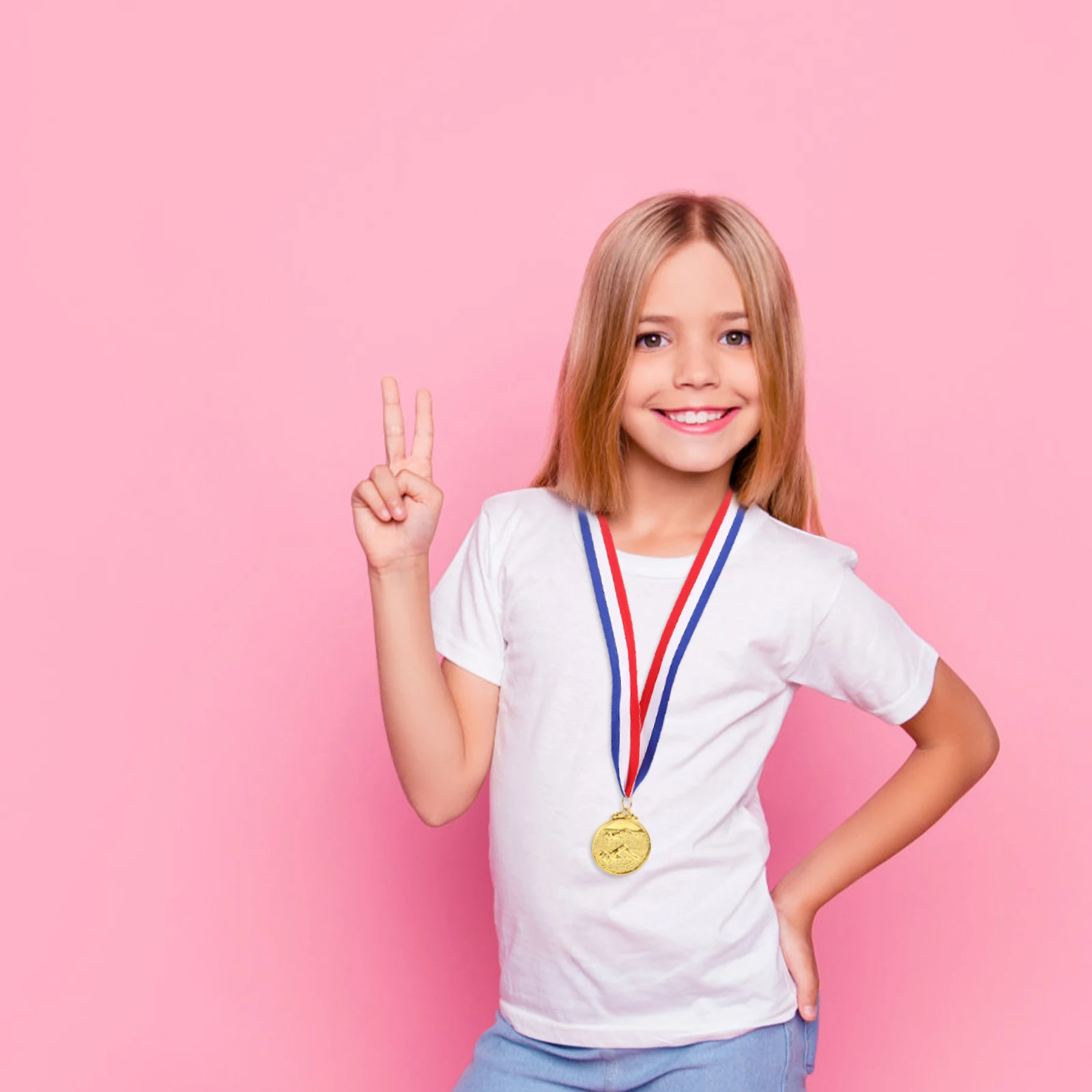 

3pcs Metal Medals Gold Silver Bronze Shiny Finish Swimming Competition School Sports Day Training Institution Trophies