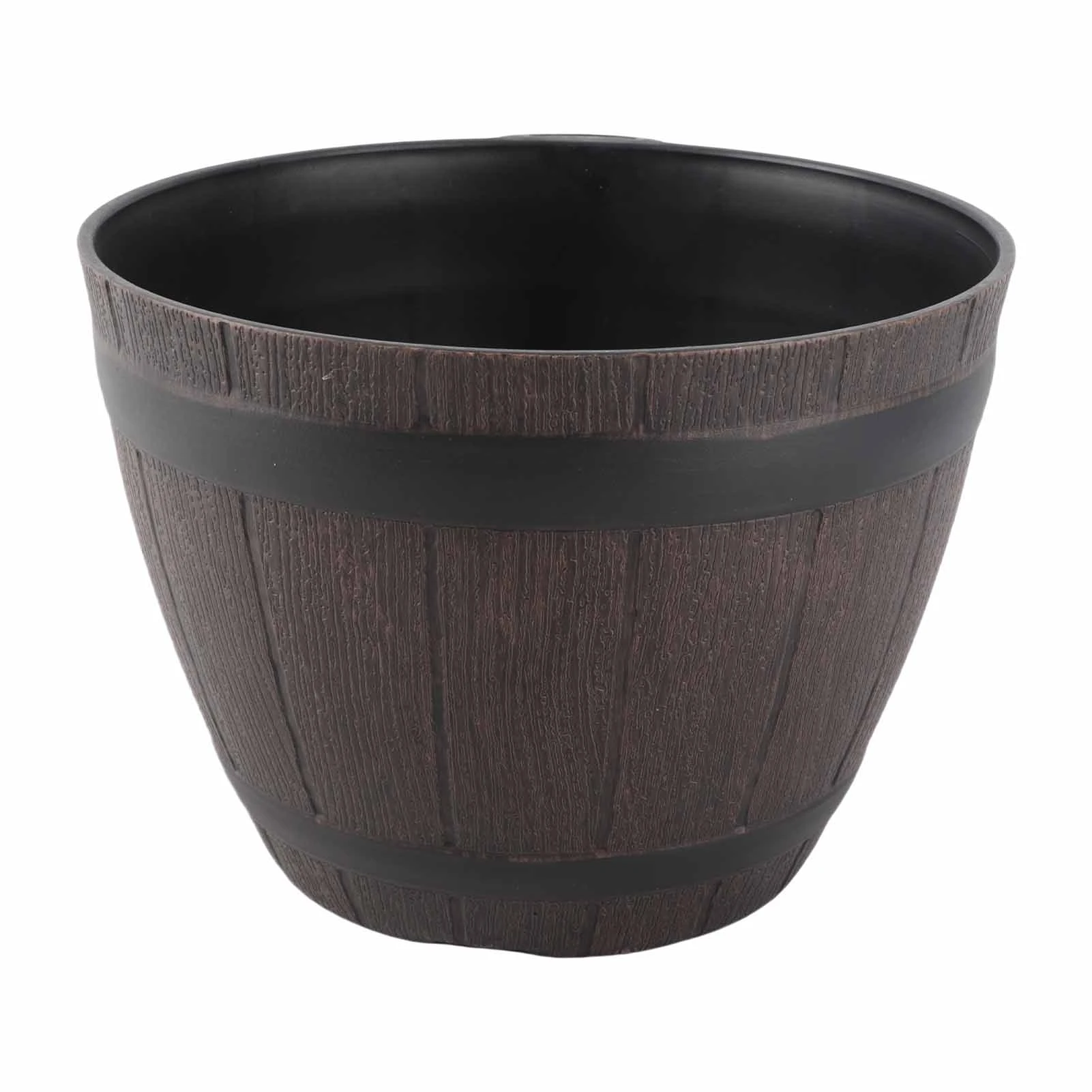Imitation Wooden Plant Pot PP Resin Flower Pot Imitated Wood Planting Planter