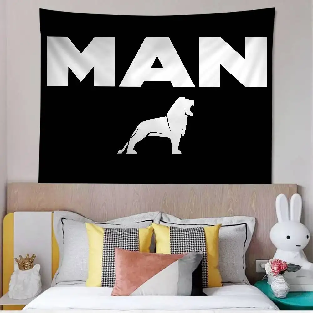 M-Man T-Truck Logo Colorful Tapestry Wall Hanging Hanging Tarot Hippie Wall Rugs Dorm Wall Art Decor