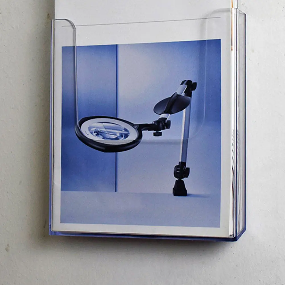 

Clear File Holder Transparent Literature Organizer for Office Desk Countertop Use Brochures Catalogs Reports Display Stand File