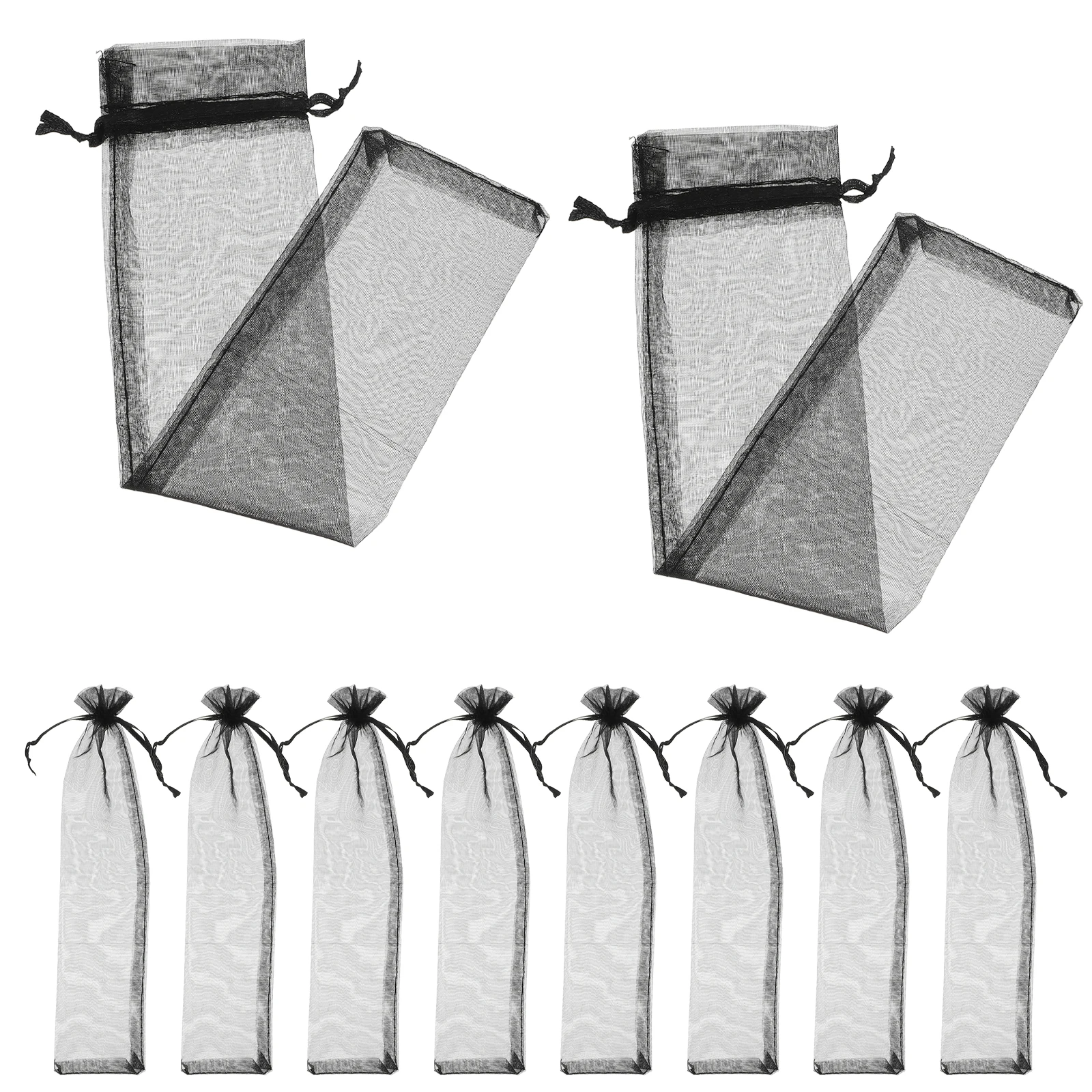 

50 Pcs Mesh Bag Solid Color Drawstring Organza Storage Wedding Party Favor Jewelry Packaging Foldable