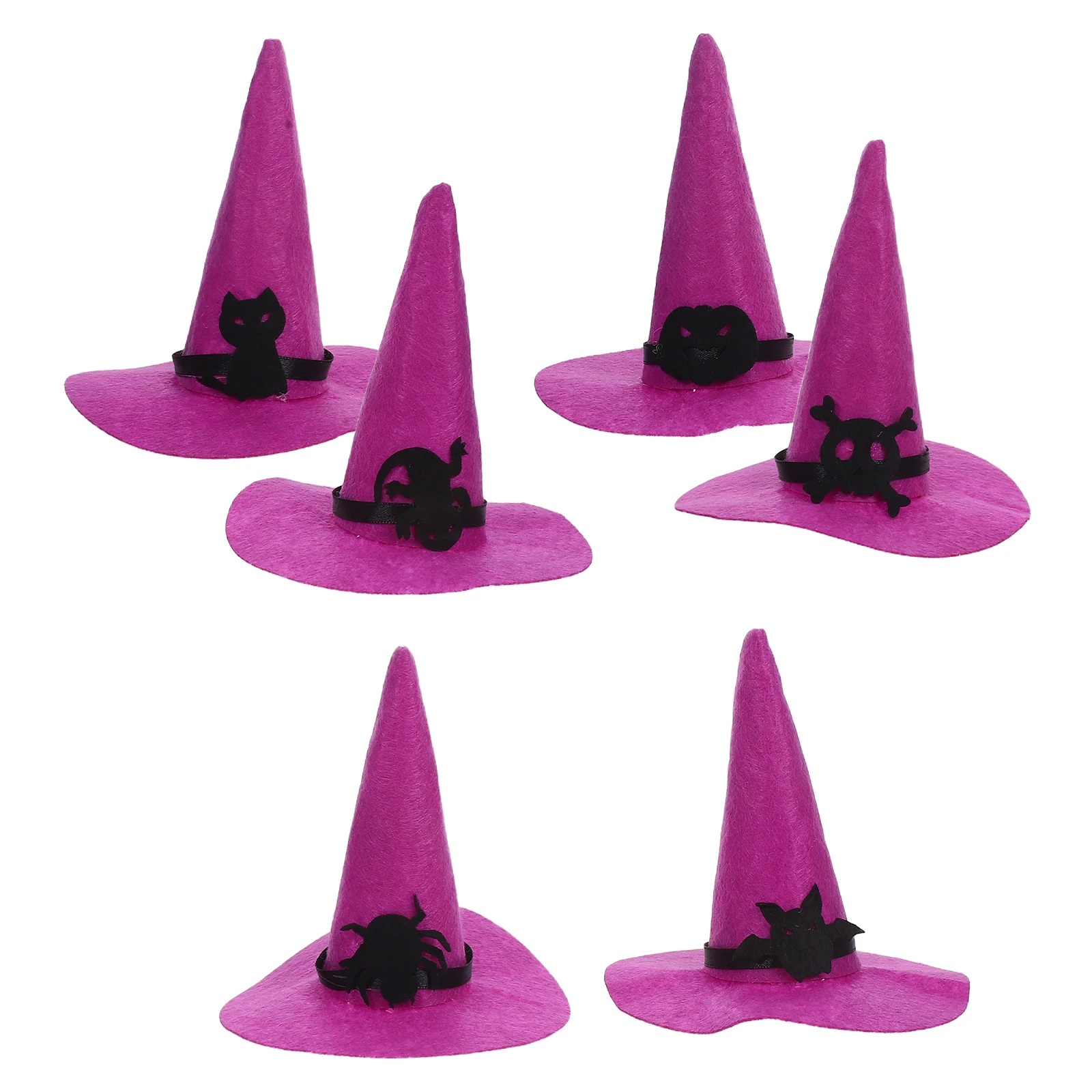 

6 Pcs Halloween Witch Hat Party Favors Accessories Cake Topper Funny Home Decoration