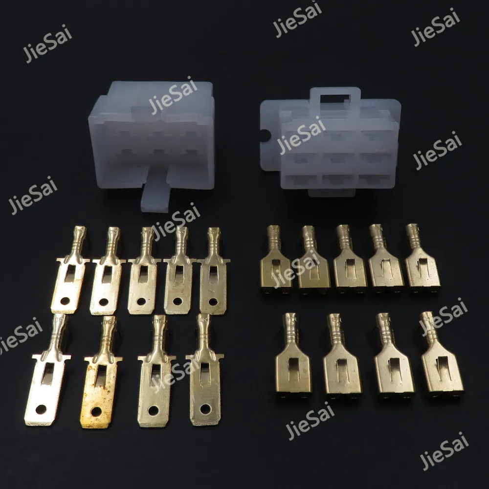 Conector de Carcasa de Plástico para Automóvil de 9 Pines, Serie 6.3, 6120-2093 6110-4593, Conector de Cable de Alta Corriente Sin Sellar