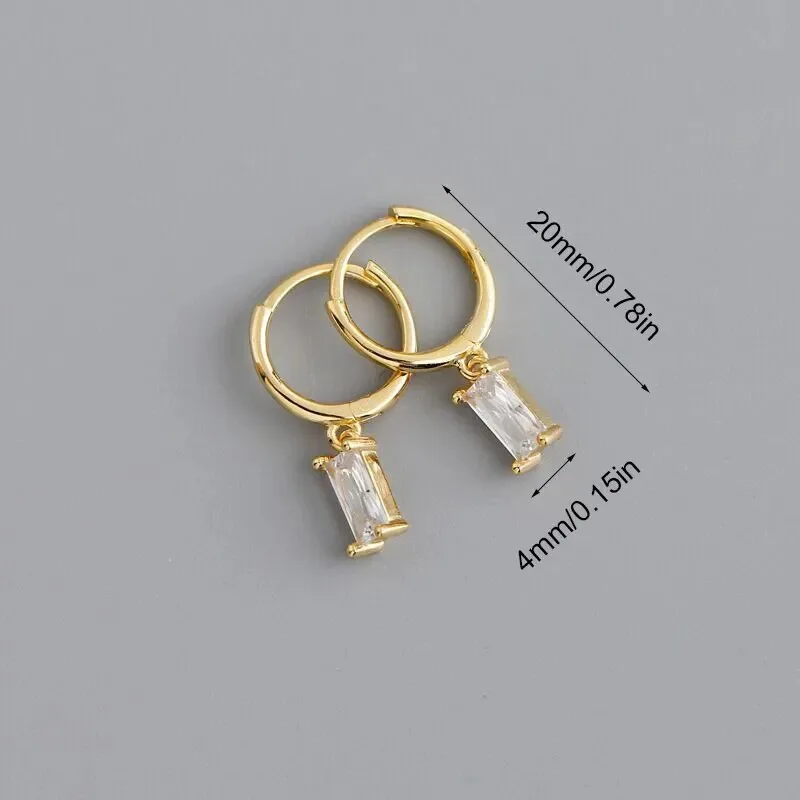 2pcs Huggies Hoop Earrings For Women, Stainless Steel Little Crystal Zirconia Pendant Cartilage Helix Earrings Piercing Jewelry