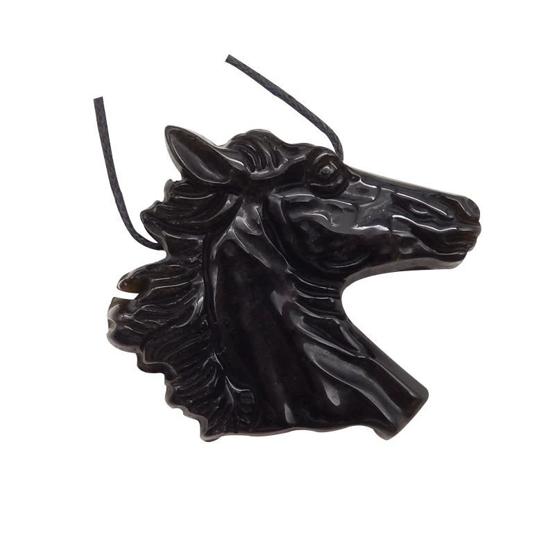 Полудрагоценные натуральные камни, золотой обсидиан, резная искусственная бусина 42x39x9 мм, 21 г, модные ювелирные украшения, аксессуары для ожерелья