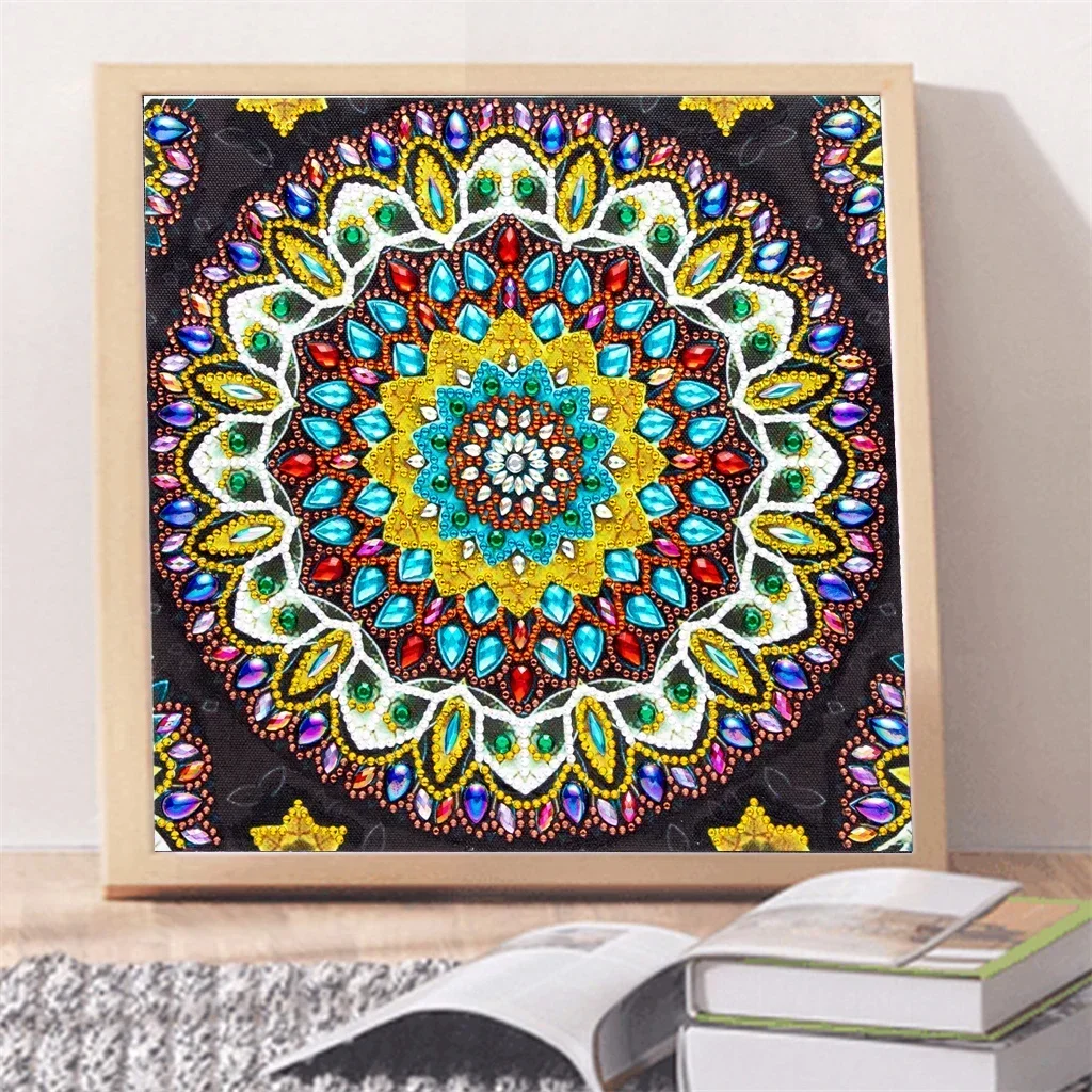 5D DIY Special Shaped Diamond Painting Mandala Flower Cross Stitch Embroidery Kits Mosaic Diamond Painting Home Wall Decoration