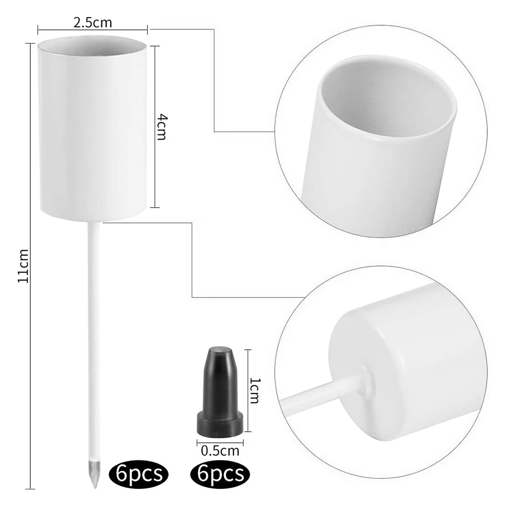 AA14 Candle Holders, Advent Wreath, Candle Sticks, Advent Wreath, Candle Holder, Taper Candles with Skewer, 6Pcs White