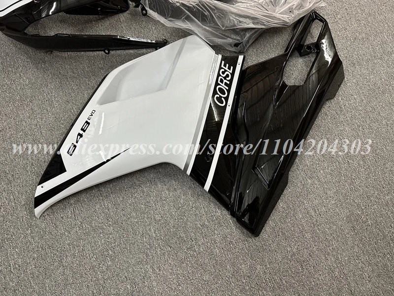 4Gifts New ABS Motorcycle Whole Fairings Kit Fit For Ducati 848 evo 1098 1198 Bodywork Set Custom White Black