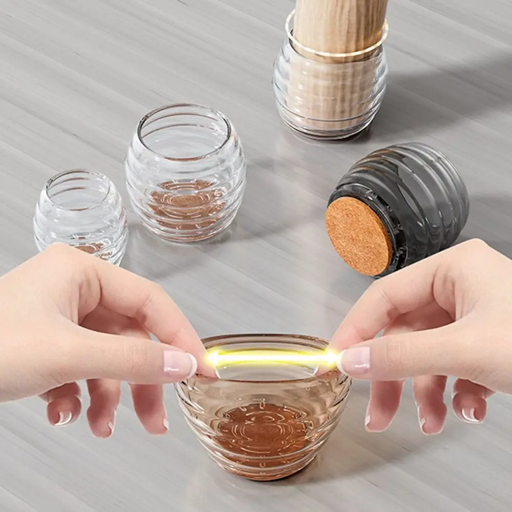 

4 шт. новые силиконовые чехлы на ножки стула, прозрачные, уменьшающие шум, чехлы на ножки мебели, нескользящая защита для пола для дивана-стул