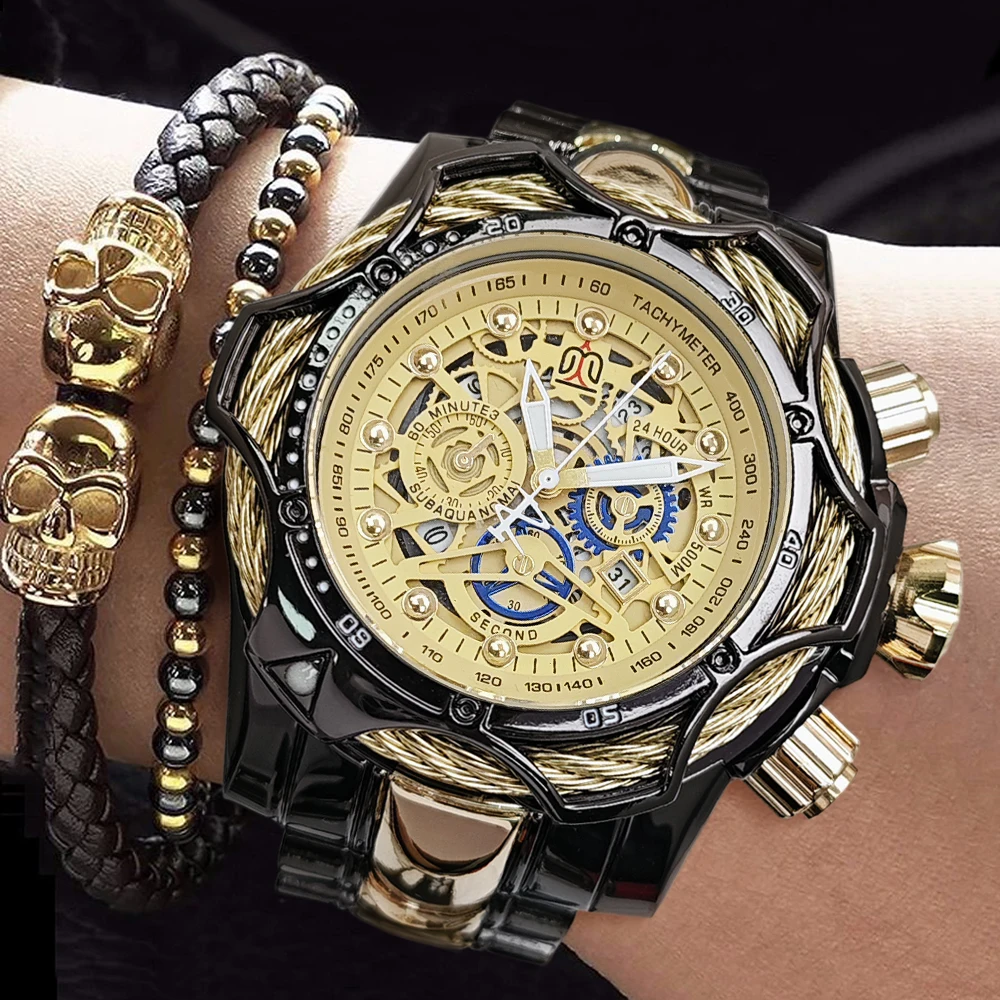 Large Dial, Light Luxury, Cool and Stylish Clown Design, New Model, Hot-Selling Men's Watch for Export, Suitable for Male Students and Teenagers, High Aesthetic Value, Fashionable, Casual, Street Style, Handsome Trendy Men's Wristwatch, Ideal Gift Choice view 5