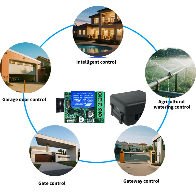 مفتاح تحكم عن بعد لاسلكي 433 ميجا هرتز تيار مستمر 12 فولت 1CH وحدة التتابع استقبال EV1527 استقبال التتابع وجهاز إرسال 2CH