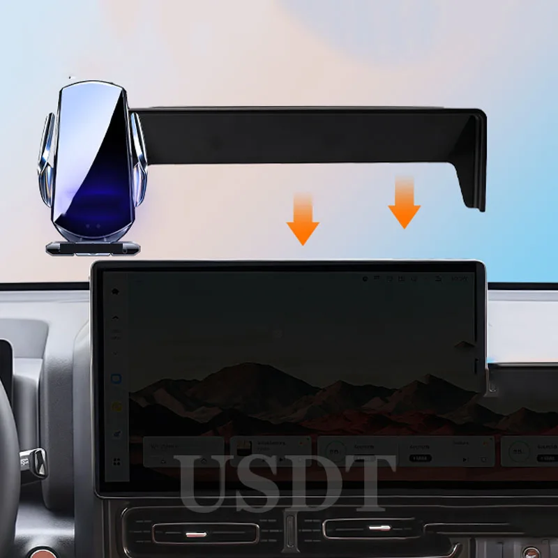 

For Great Wal Haval H9 II 2024 2025 2nd Gen Car Mobile Phone Holder GPS Navigation Bracket Base Wireless Charging Stand