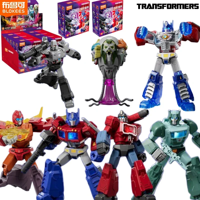 

In Stock BLOKEES Transformers Man Shining Edition 5nd Optimus Prime Megatron Assembly Model Collect Ornaments Toy Gift